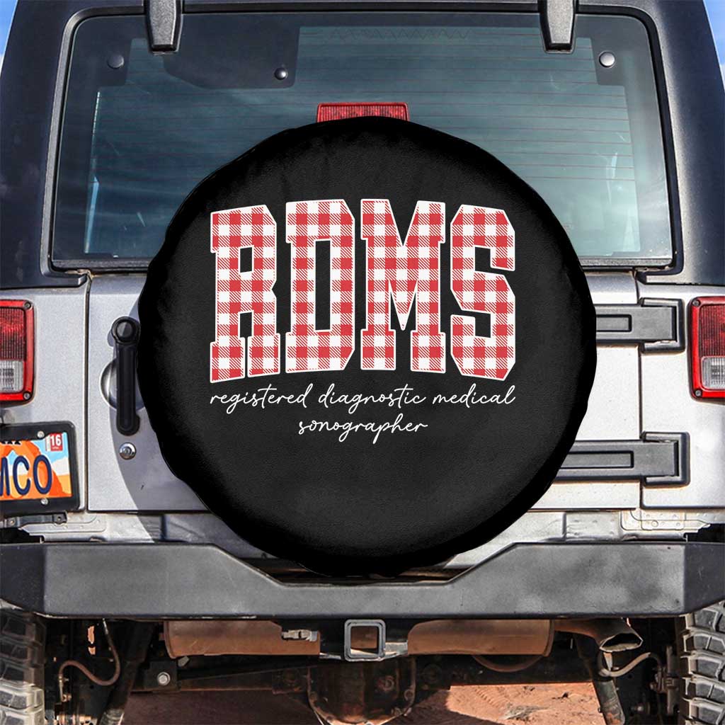 Christmas RDMS Spare Tire Cover Buffalo Plaid Sonographer Ultrasound Tech Gift TS10 No hole Black Print Your Wear