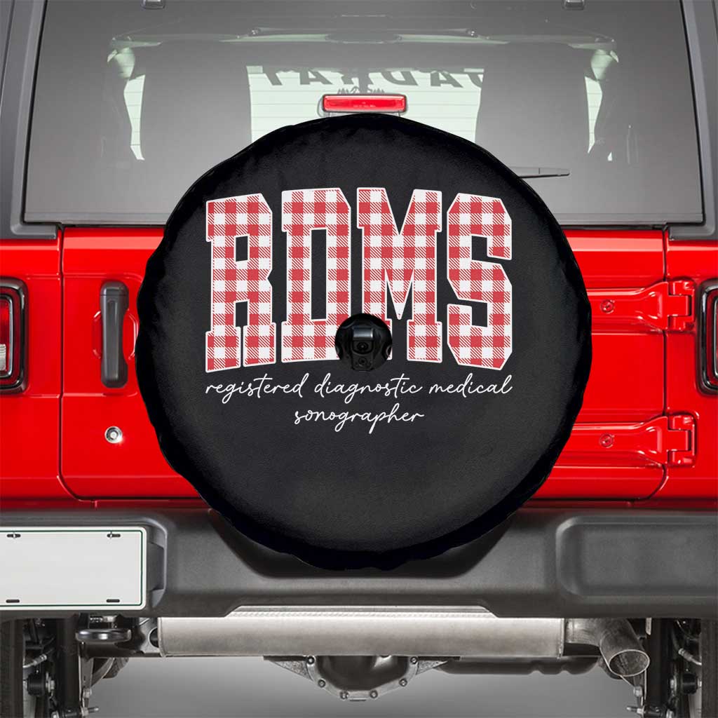Christmas RDMS Spare Tire Cover Buffalo Plaid Sonographer Ultrasound Tech Gift TS10 Black Print Your Wear