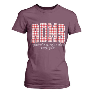 Christmas RDMS T Shirt For Women Buffalo Plaid Sonographer Ultrasound Tech Gift TS10 Maroon Print Your Wear