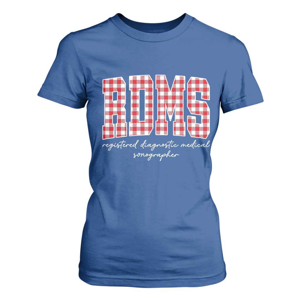Christmas RDMS T Shirt For Women Buffalo Plaid Sonographer Ultrasound Tech Gift TS10 Royal Blue Print Your Wear