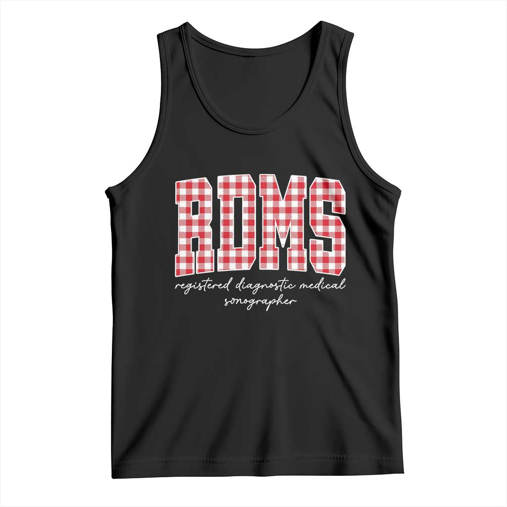 Christmas RDMS Tank Top Buffalo Plaid Sonographer Ultrasound Tech Gift TS10 Black Print Your Wear