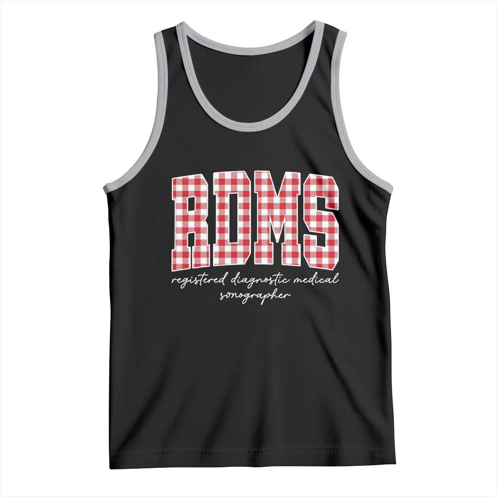 Christmas RDMS Tank Top Buffalo Plaid Sonographer Ultrasound Tech Gift TS10 Black Athletic Heather Print Your Wear