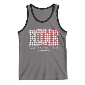 Christmas RDMS Tank Top Buffalo Plaid Sonographer Ultrasound Tech Gift TS10 Deep Heather Black Print Your Wear