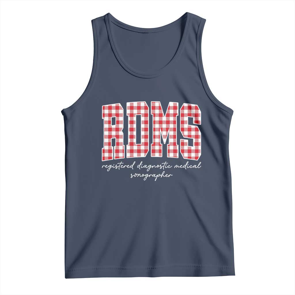 Christmas RDMS Tank Top Buffalo Plaid Sonographer Ultrasound Tech Gift TS10 Navy Print Your Wear