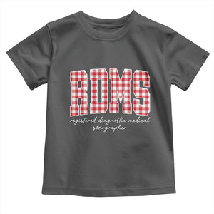 Christmas RDMS Toddler T Shirt Buffalo Plaid Sonographer Ultrasound Tech Gift TS10 Dark Heather Print Your Wear