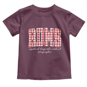 Christmas RDMS Toddler T Shirt Buffalo Plaid Sonographer Ultrasound Tech Gift TS10 Maroon Print Your Wear