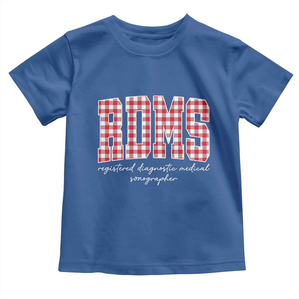 Christmas RDMS Toddler T Shirt Buffalo Plaid Sonographer Ultrasound Tech Gift TS10 Royal Blue Print Your Wear