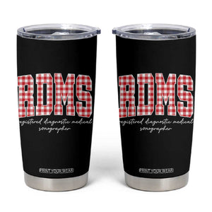 Christmas RDMS Tumbler Cup Buffalo Plaid Sonographer Ultrasound Tech Gift - Print Your Wear