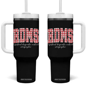Christmas RDMS Tumbler With Handle Buffalo Plaid Sonographer Ultrasound Tech Gift - Print Your Wear