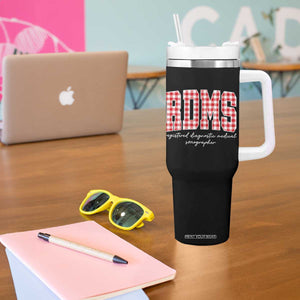 Christmas RDMS Tumbler With Handle Buffalo Plaid Sonographer Ultrasound Tech Gift - Print Your Wear