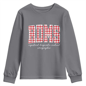Christmas RDMS Youth Sweatshirt Buffalo Plaid Sonographer Ultrasound Tech Gift TS10 Charcoal Print Your Wear