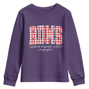 Christmas RDMS Youth Sweatshirt Buffalo Plaid Sonographer Ultrasound Tech Gift TS10 Purple Print Your Wear