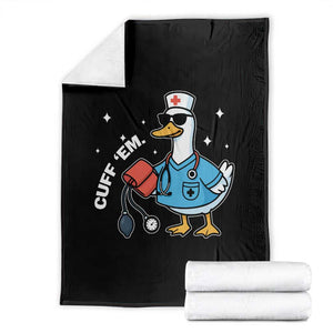 Goose Nurse Throw Blanket Cuff Em Cute Nursing Graduation Gift TS10 Black Print Your Wear