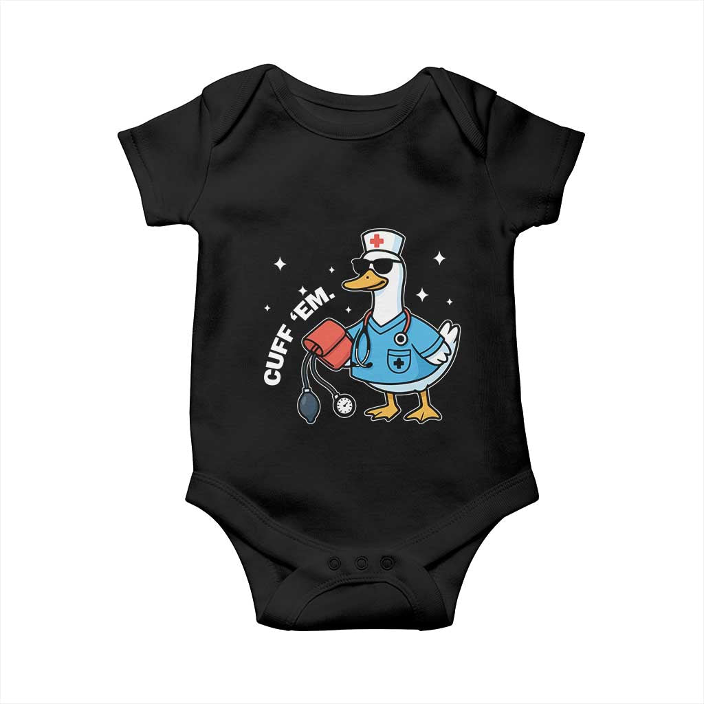 Goose Nurse Baby Onesie Cuff Em Cute Nursing Graduation Gift TS10 Black Print Your Wear
