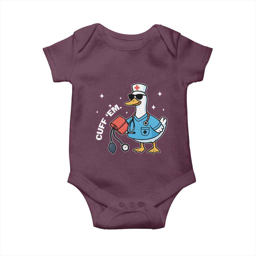 Goose Nurse Baby Onesie Cuff Em Cute Nursing Graduation Gift TS10 Maroon Print Your Wear