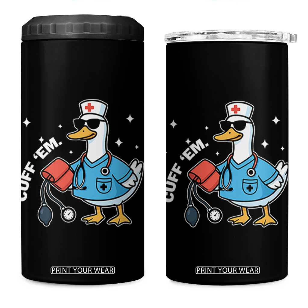 Goose Nurse 4 in 1 Can Cooler Tumbler Cuff Em Cute Nursing Graduation Gift TS10 One Size: 16 oz Black Print Your Wear
