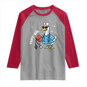 Goose Nurse Raglan Shirt Cuff Em Cute Nursing Graduation Gift TS10 Sport Gray Red Print Your Wear