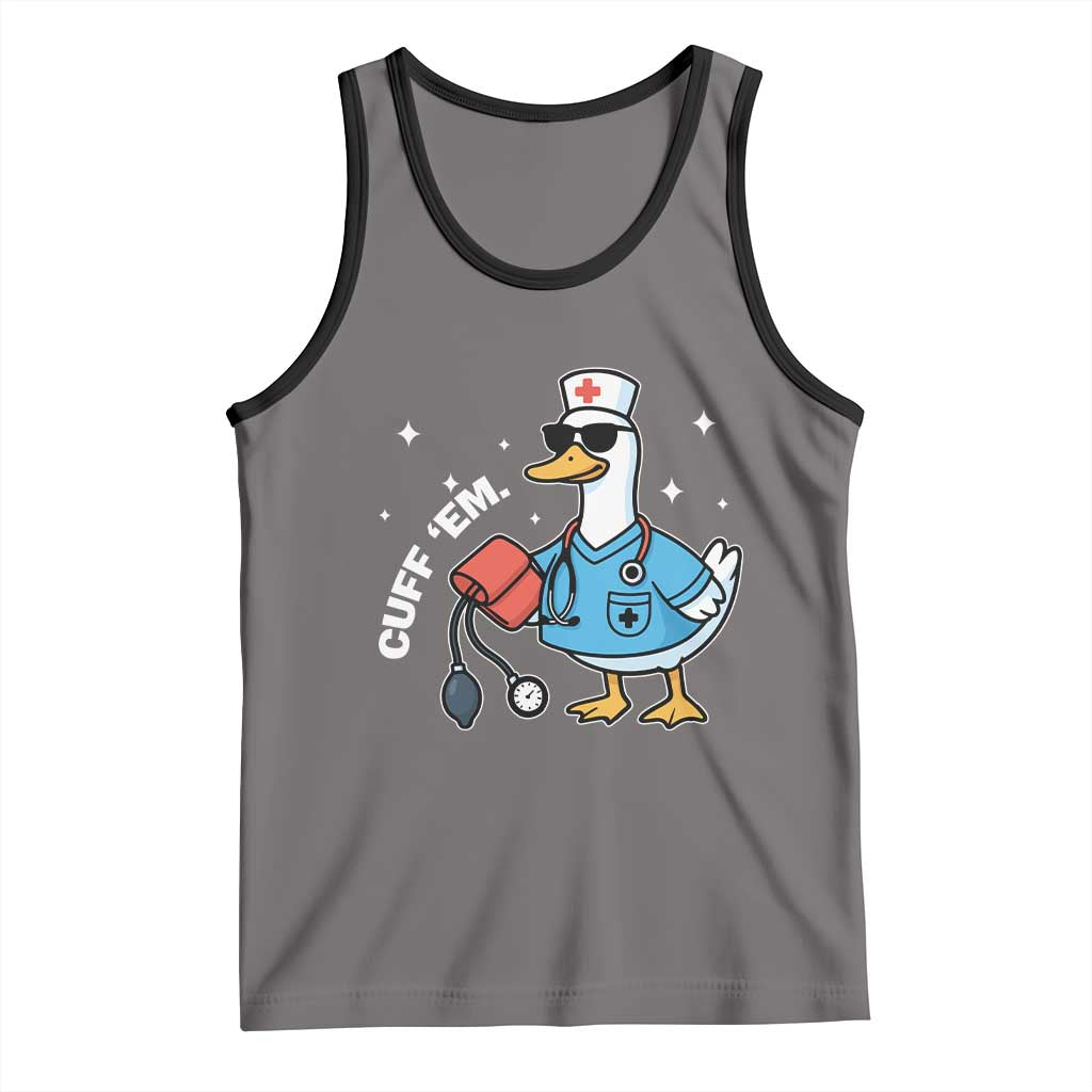 Goose Nurse Tank Top Cuff Em Cute Nursing Graduation Gift TS10 Deep Heather Black Print Your Wear
