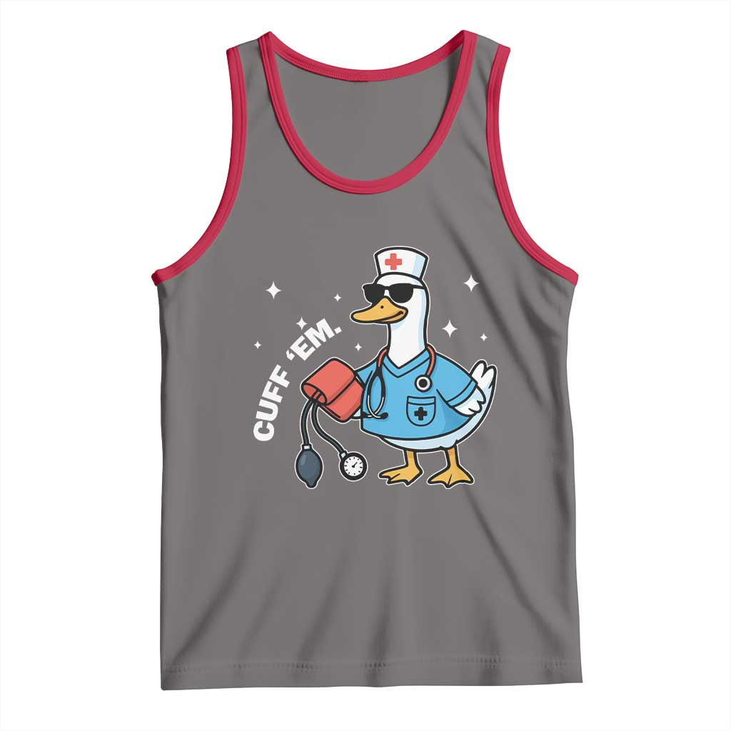 Goose Nurse Tank Top Cuff Em Cute Nursing Graduation Gift TS10 Deep Heather Red Print Your Wear