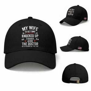 IVF Dad Baseball Cap Wife Knocked Up For Embryo Transfer Day TS10 Baseball Cap Universal Fit Black Print Your Wear