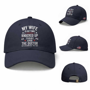 IVF Dad Baseball Cap Wife Knocked Up For Embryo Transfer Day TS10 Baseball Cap Universal Fit Navy Print Your Wear