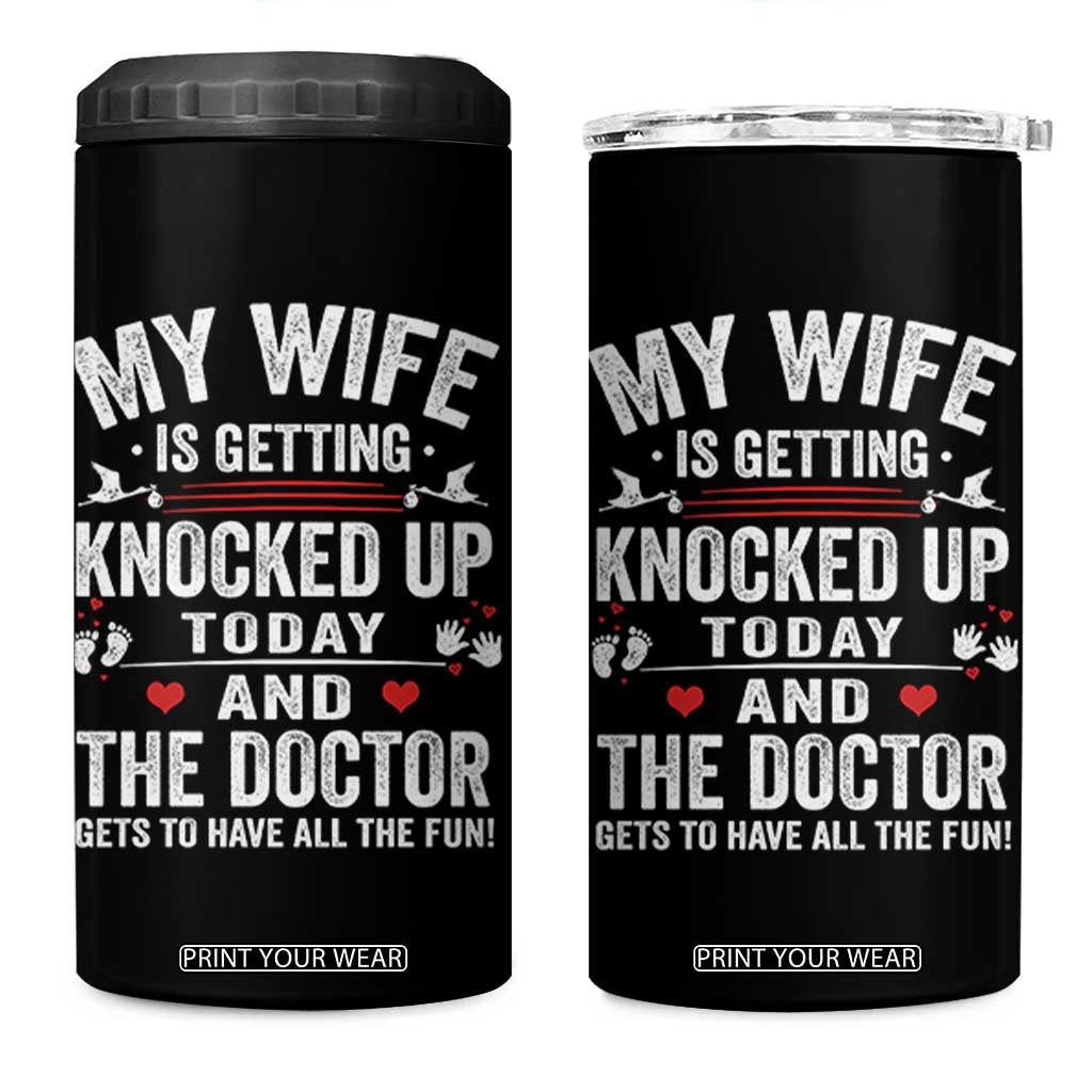 IVF Dad 4 in 1 Can Cooler Tumbler Wife Knocked Up For Embryo Transfer Day TS10 One Size: 16 oz Black Print Your Wear