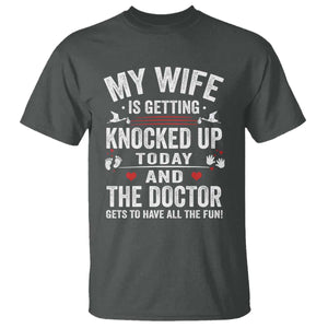 IVF Dad T Shirt Wife Knocked Up For Embryo Transfer Day TS10 Dark Heather Print Your Wear