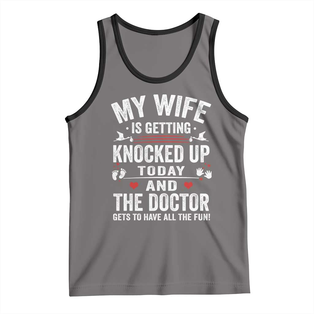 IVF Dad Tank Top Wife Knocked Up For Embryo Transfer Day TS10 Deep Heather Black Print Your Wear