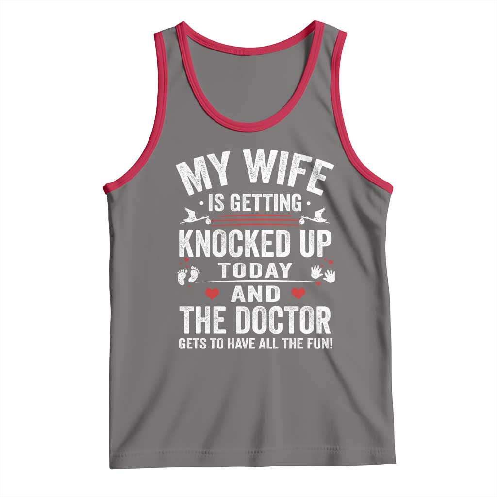 IVF Dad Tank Top Wife Knocked Up For Embryo Transfer Day TS10 Deep Heather Red Print Your Wear