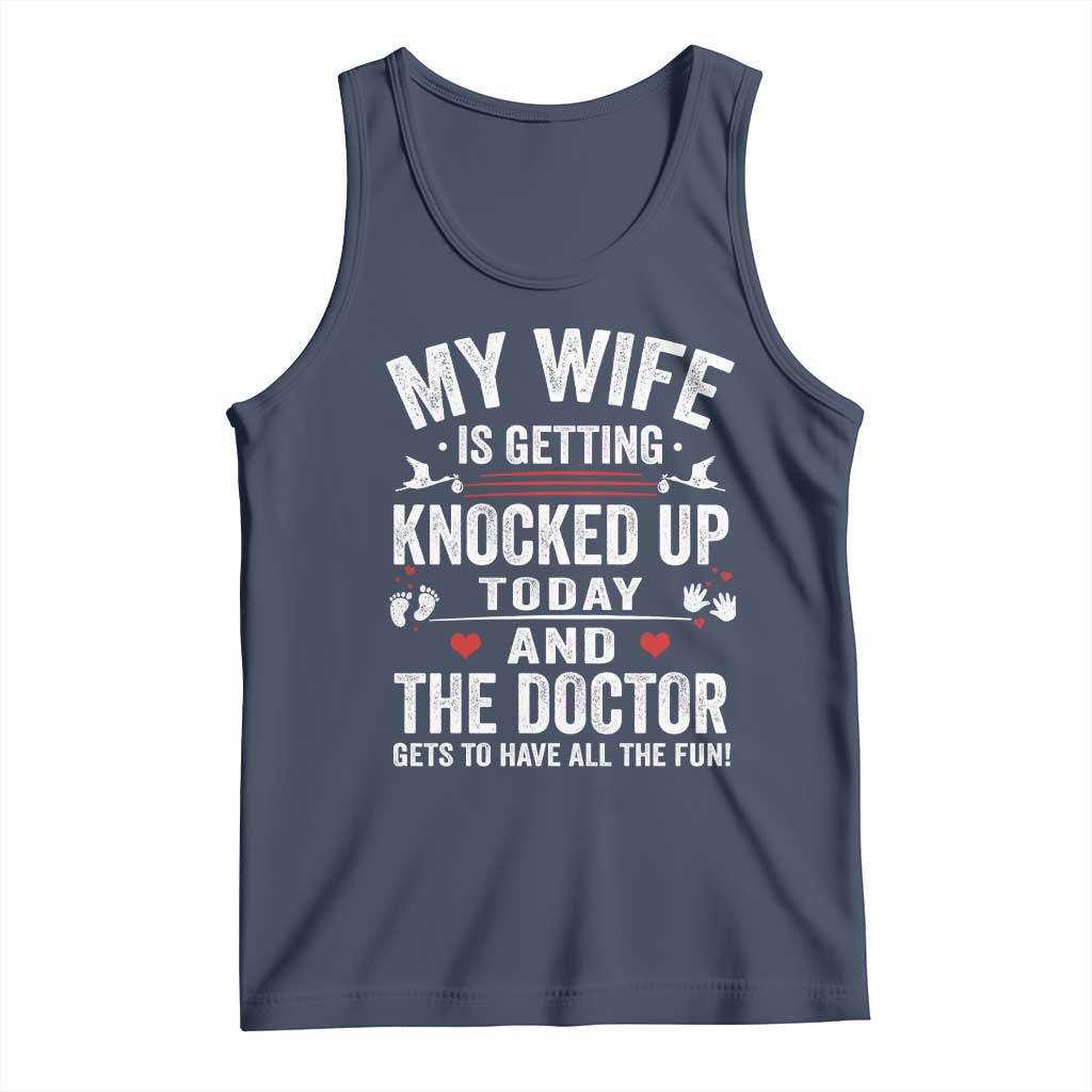 IVF Dad Tank Top Wife Knocked Up For Embryo Transfer Day TS10 Navy Print Your Wear