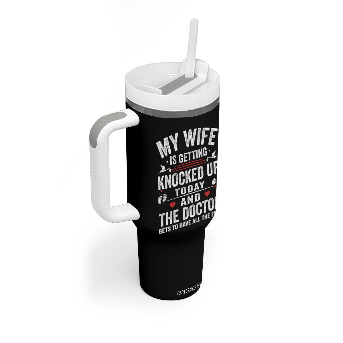 IVF Dad Tumbler With Handle Wife Knocked Up For Embryo Transfer Day TS10 Print Your Wear