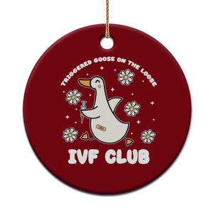 Funny IVF Ceramic Ornament Triggered Goose On The Loose Infertility Support Gift TS10 1pc Red Print Your Wear
