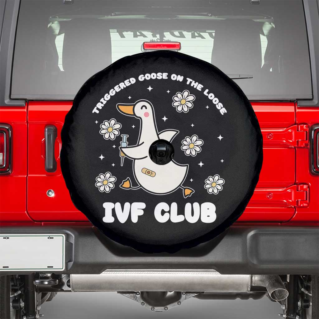 Funny IVF Spare Tire Cover Triggered Goose On The Loose Infertility Support Gift TS10 Black Print Your Wear