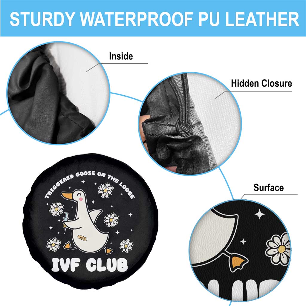 Funny IVF Spare Tire Cover Triggered Goose On The Loose Infertility Support Gift TS10 Print Your Wear