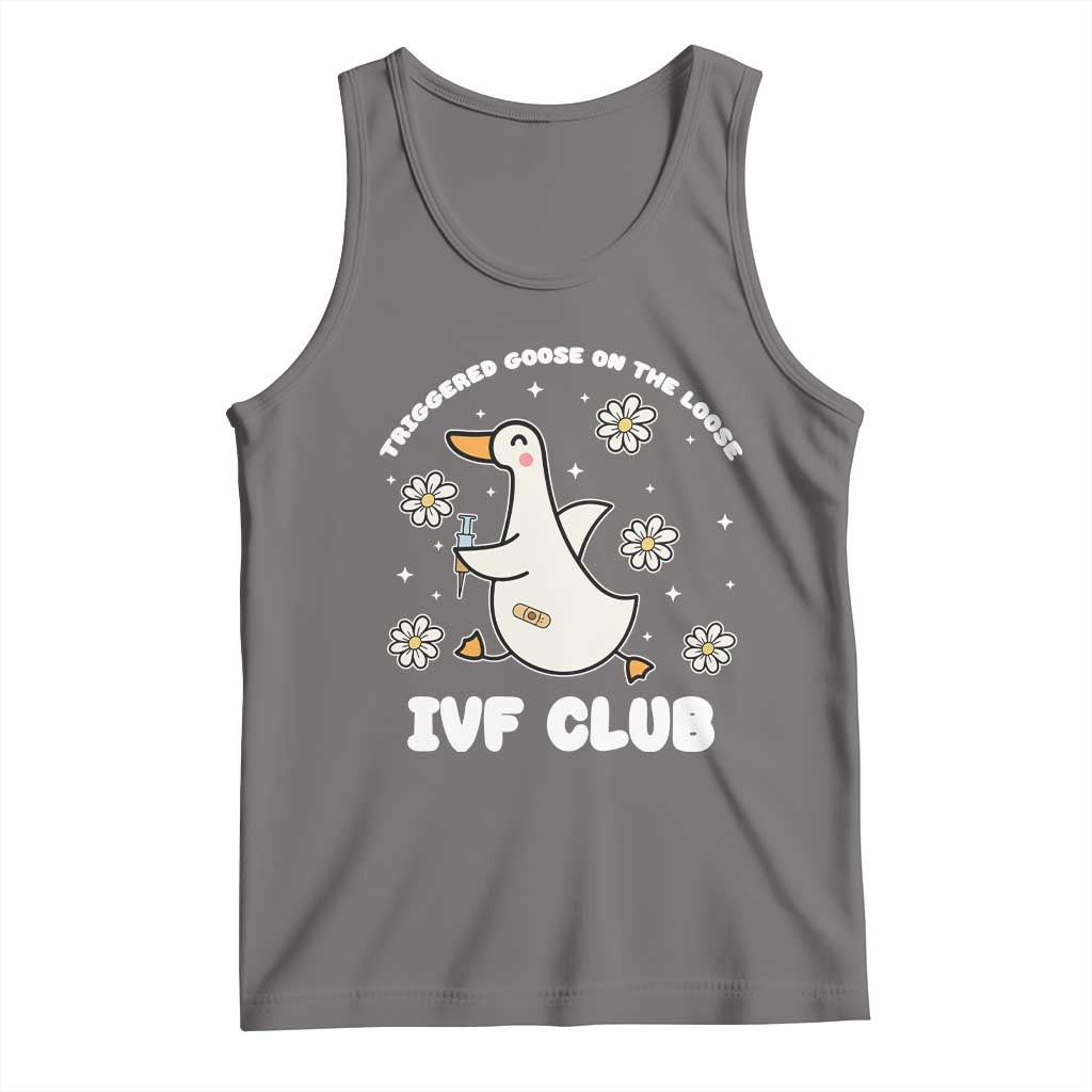 Funny IVF Tank Top Triggered Goose On The Loose Infertility Support Gift TS10 Deep Heather Print Your Wear