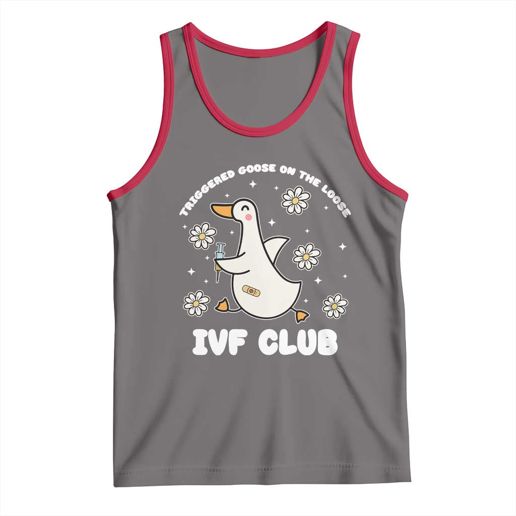 Funny IVF Tank Top Triggered Goose On The Loose Infertility Support Gift TS10 Deep Heather Red Print Your Wear