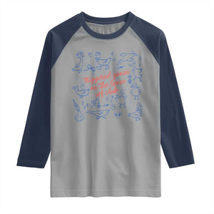 Funny IVF Raglan Shirt Triggered Goose On The Loose Infertility Support TS10 Sport Gray Navy Print Your Wear