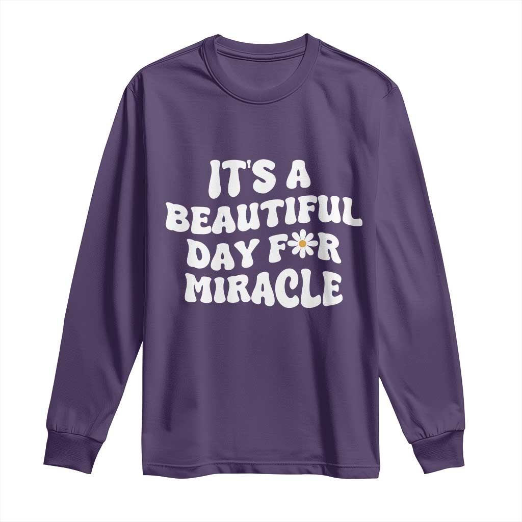 IVF Miracle Long Sleeve Shirt Transfer Day Infertility Support Gift TS10 Purple Print Your Wear