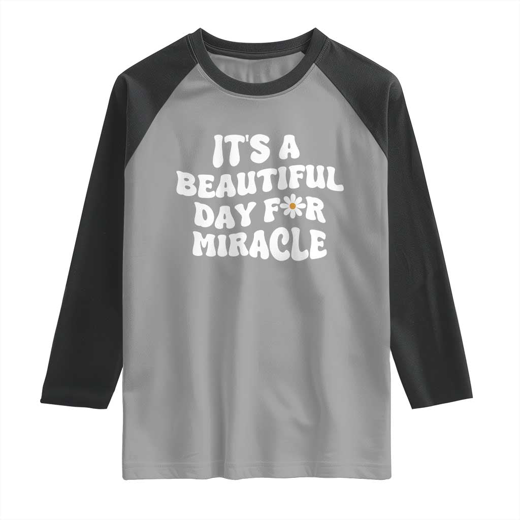 IVF Miracle Raglan Shirt Transfer Day Infertility Support Gift TS10 Sport Gray Black Print Your Wear