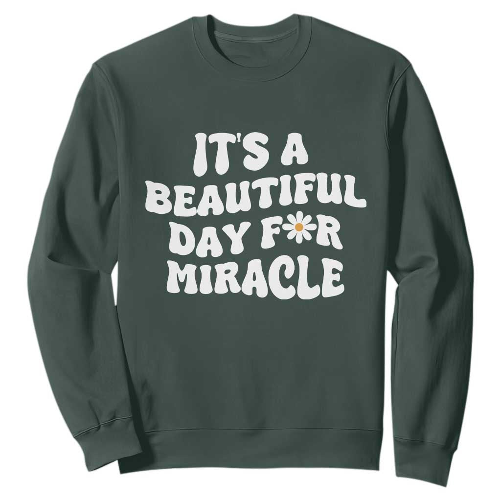 IVF Miracle Sweatshirt Transfer Day Infertility Support Gift TS10 Dark Forest Green Print Your Wear