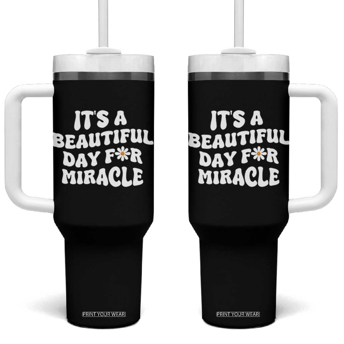 IVF Miracle Tumbler With Handle Transfer Day Infertility Support Gift TS10 One Size: 40 oz Black Print Your Wear