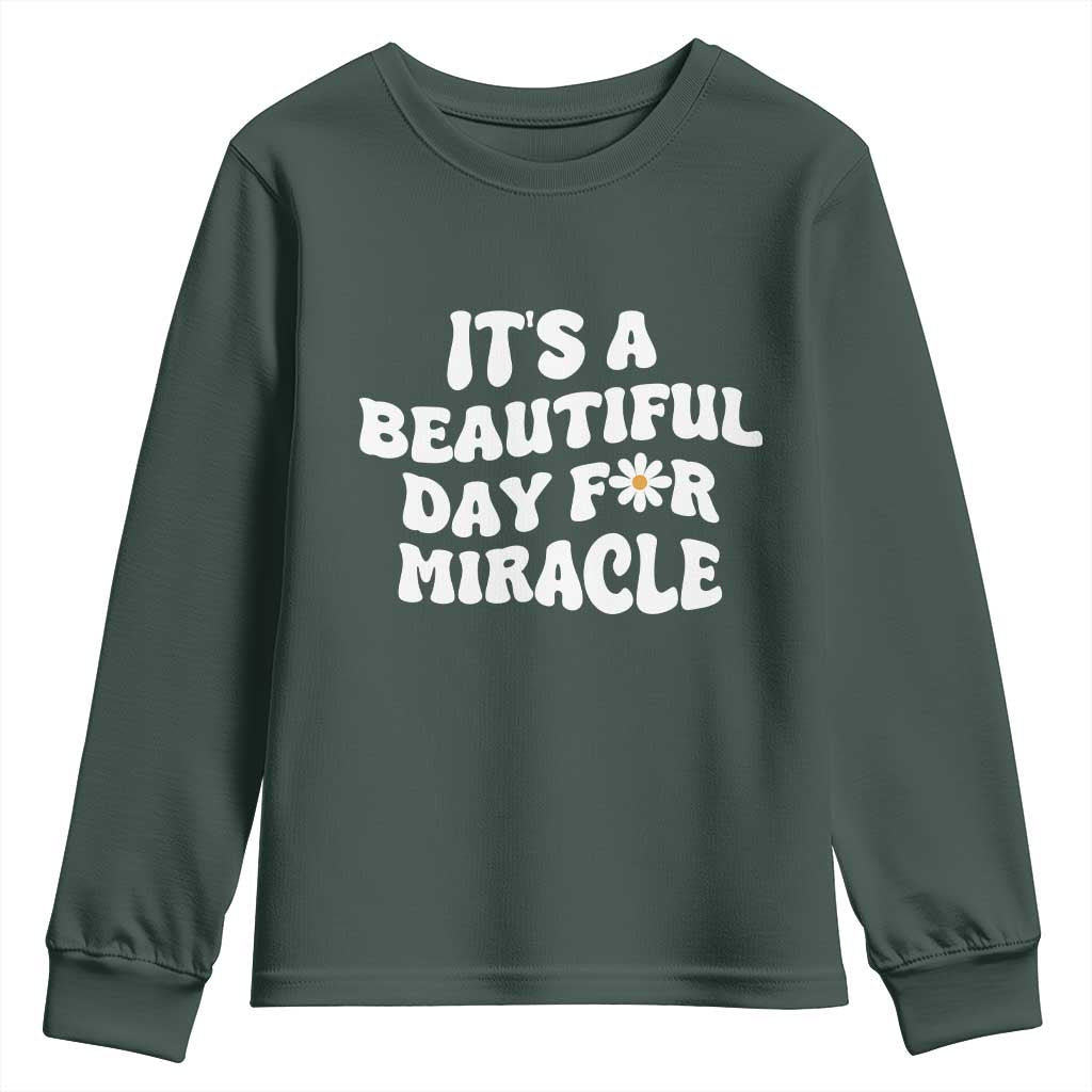 IVF Miracle Youth Sweatshirt Transfer Day Infertility Support Gift TS10 Dark Forest Green Print Your Wear