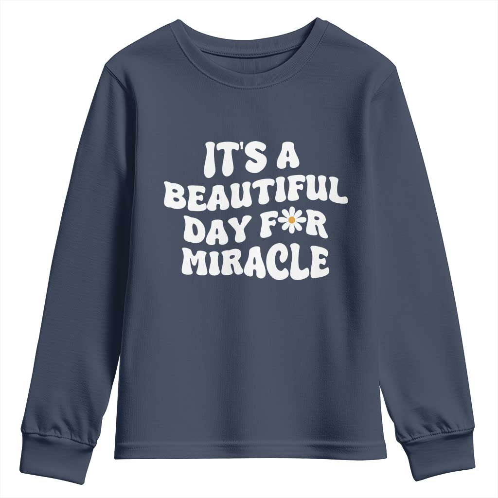 IVF Miracle Youth Sweatshirt Transfer Day Infertility Support Gift TS10 Navy Print Your Wear