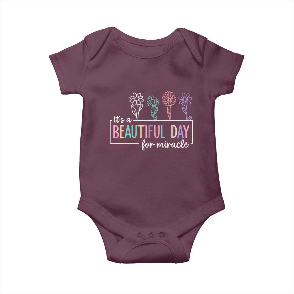 Its a Beautiful Day For IVF Miracle Baby Onesie Transfer Day Infertility Support Gift TS10 Maroon Print Your Wear