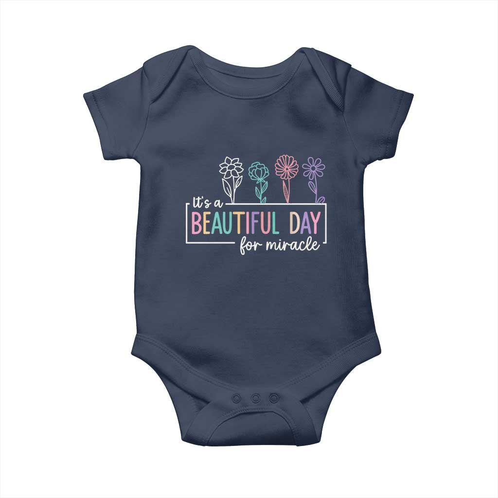 Its a Beautiful Day For IVF Miracle Baby Onesie Transfer Day Infertility Support Gift TS10 Navy Print Your Wear