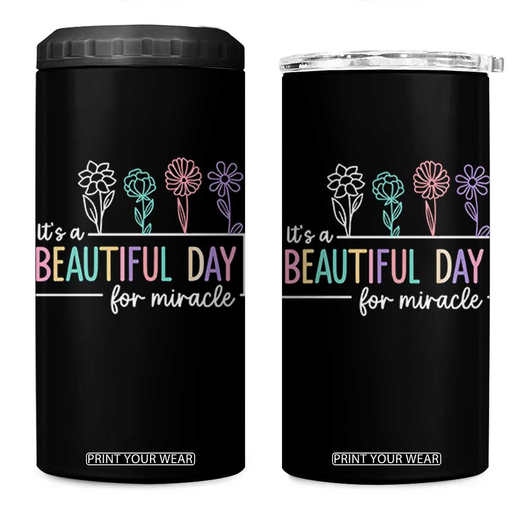 Its a Beautiful Day For IVF Miracle 4 in 1 Can Cooler Tumbler Transfer Day Infertility Support Gift TS10 One Size: 16 oz Black Print Your Wear