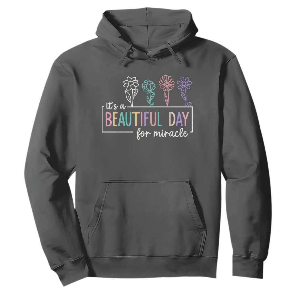 Its a Beautiful Day For IVF Miracle Hoodie Transfer Day Infertility Support Gift TS10 Dark Heather Print Your Wear