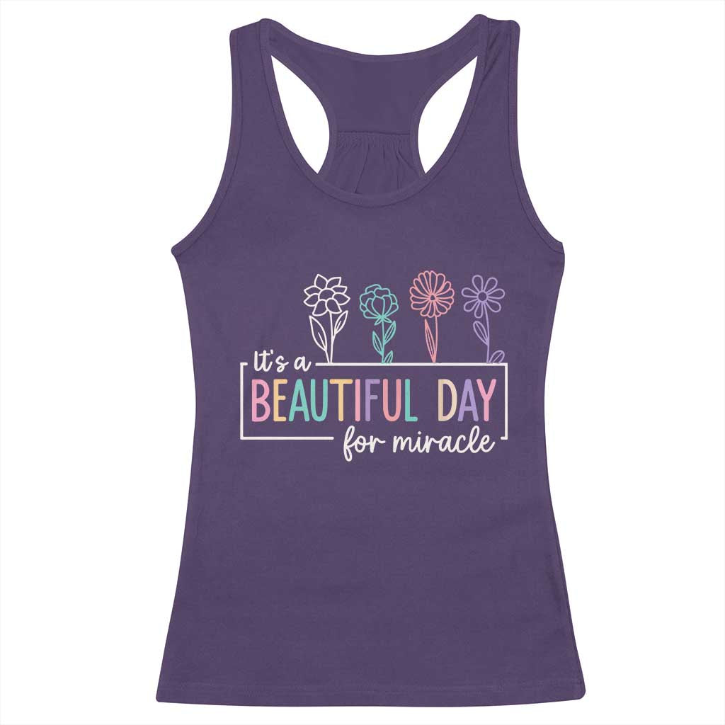 Its a Beautiful Day For IVF Miracle Racerback Tank Top Transfer Day Infertility Support Gift TS10 Purple Print Your Wear
