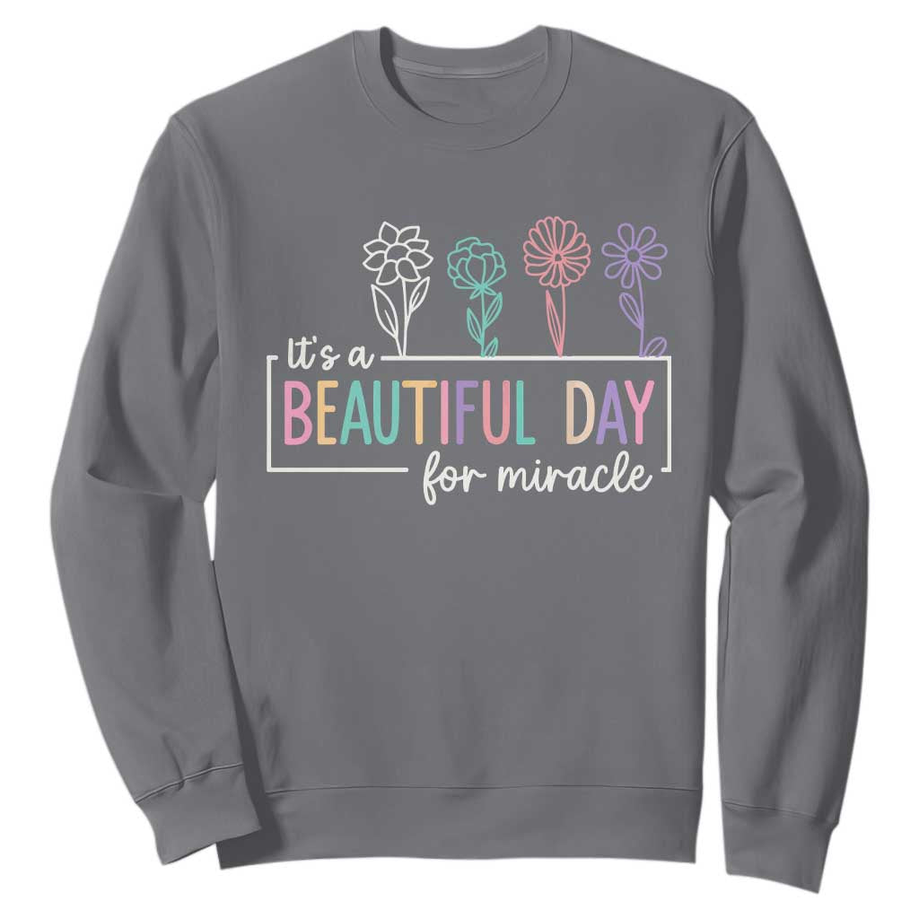 Its a Beautiful Day For IVF Miracle Sweatshirt Transfer Day Infertility Support Gift TS10 Charcoal Print Your Wear