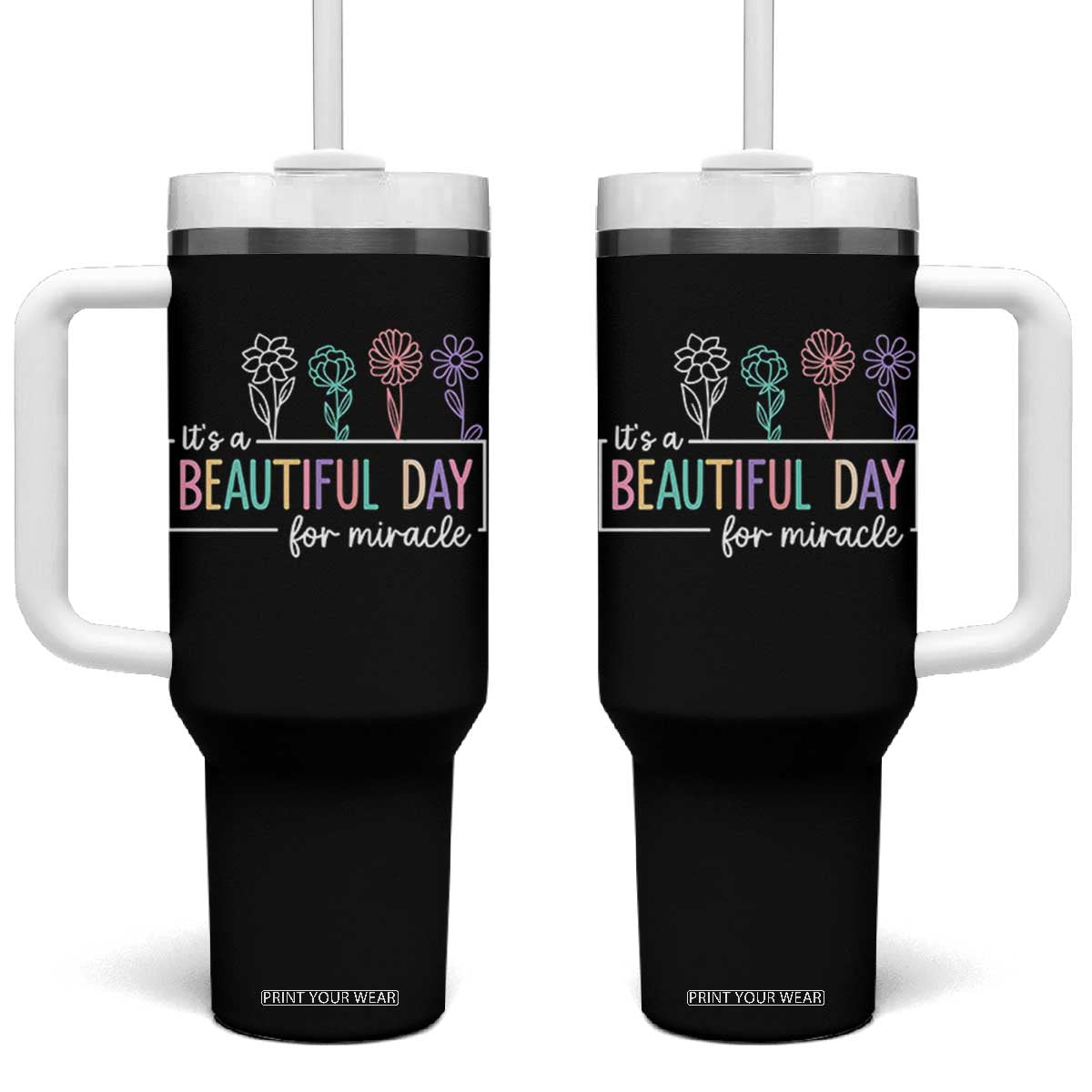 Its a Beautiful Day For IVF Miracle Tumbler With Handle Transfer Day Infertility Support Gift - Print Your Wear